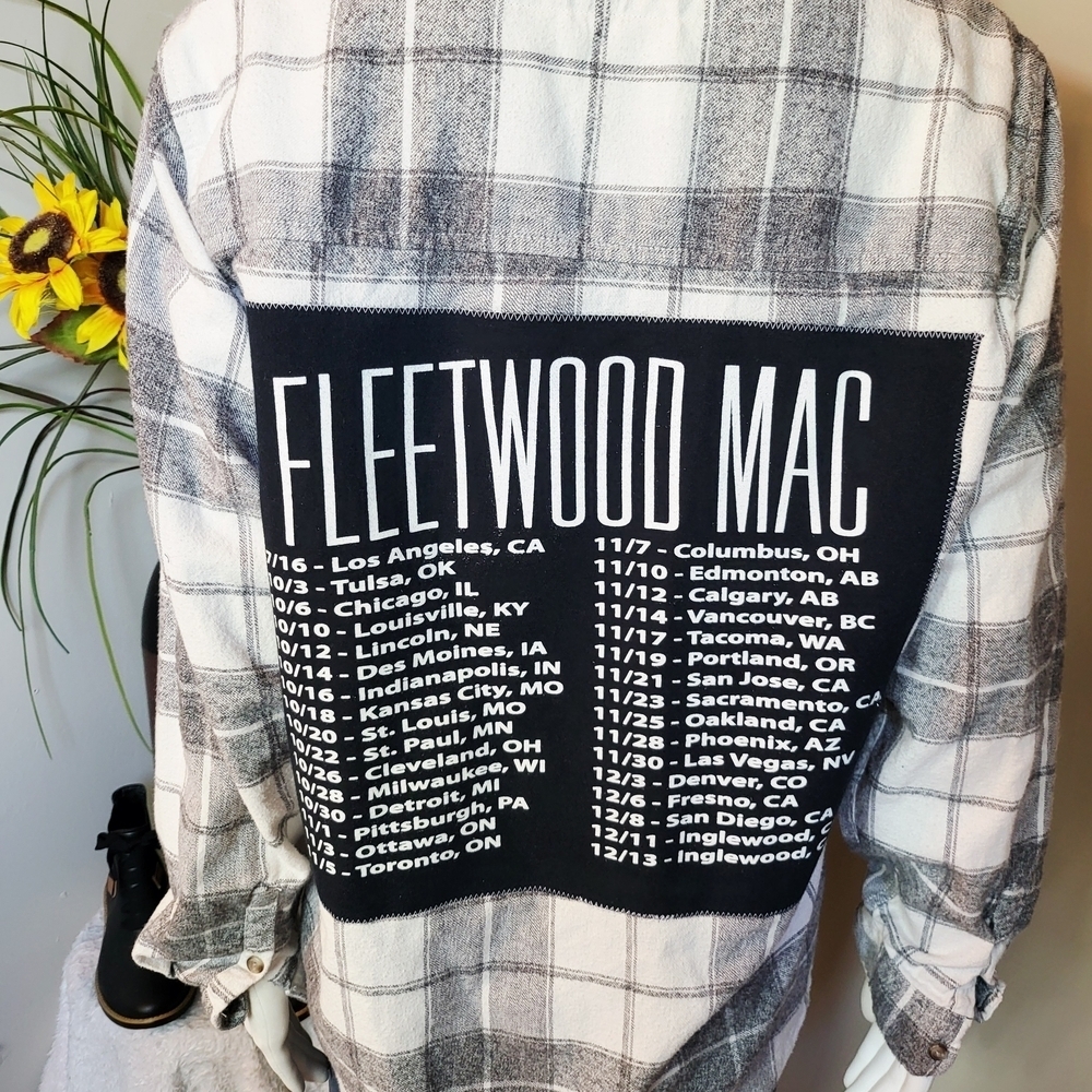 Upcycled Vintage Fleetwood Mac Flannel Shirt - Picture 6 of 7
